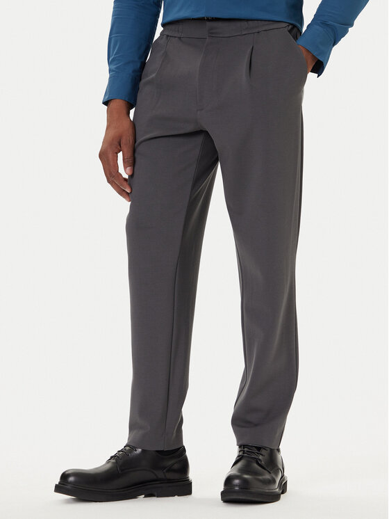 Calvin Klein Чино панталони LV04LE613G Сив Slim Fit цвят на ниска цена