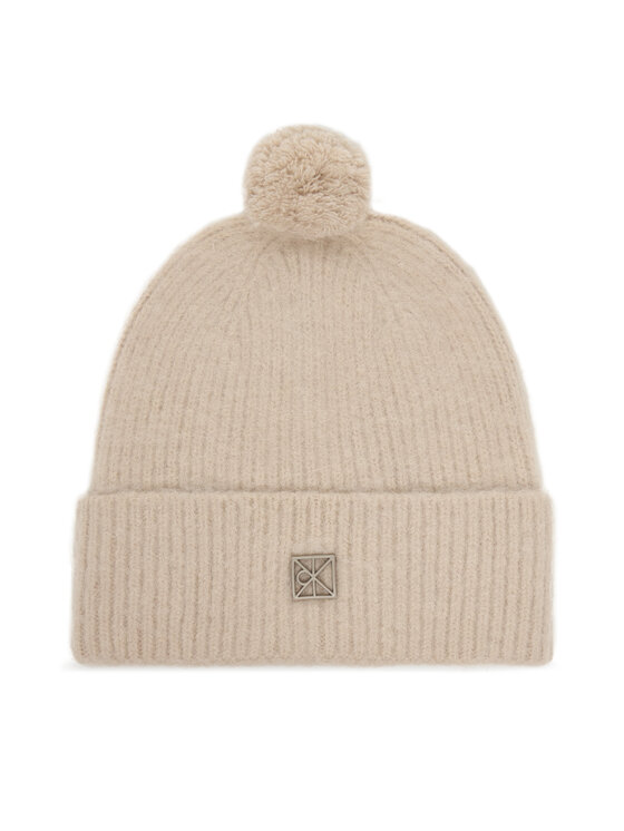 Calvin Klein Шапка Emblem Brushed LV04D8067G Бежов цвят на ниска цена