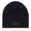 Calvin Klein Шапка Patch Chunky Rib Cotton Beanie LV04D8053G Тъмносин цвят на ниска цена