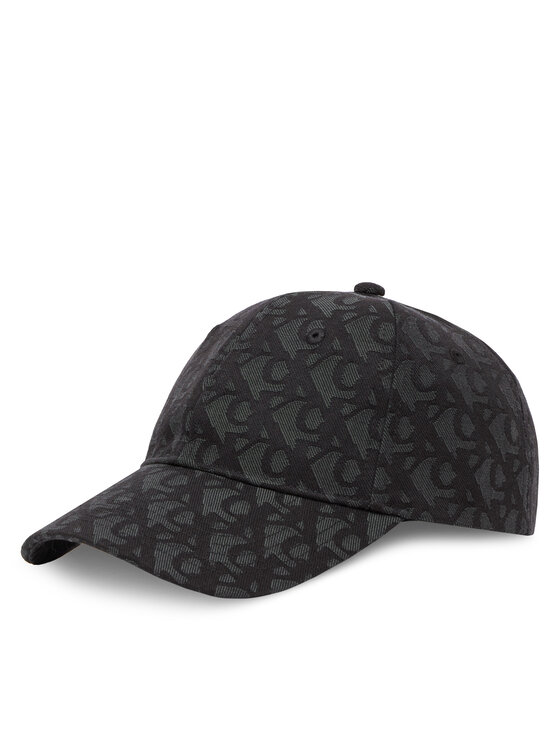 Calvin Klein Шапка с козирка Aop 6 Panel Baseball Cap LV04K5058G Черен цвят на ниска цена