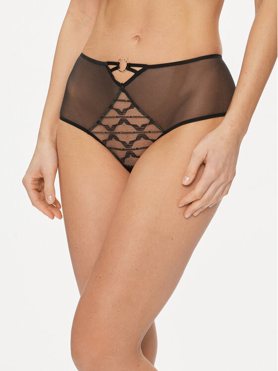 Chantelle X Класически бикини с висока талия Xpression C05GC5 Черен цвят на ниска цена