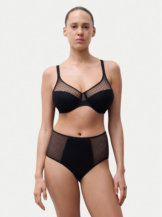 Chantelle Класически бикини с висока талия Norah Chic C16M80 Черен цвят на ниска цена