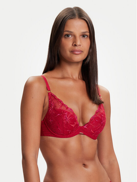 Chantelle Сутиен с банели Fleurs C12M20 Червен цвят на ниска цена
