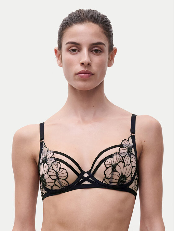 Chantelle Сутиен с банели Lush C22OM0 Черен цвят на ниска цена