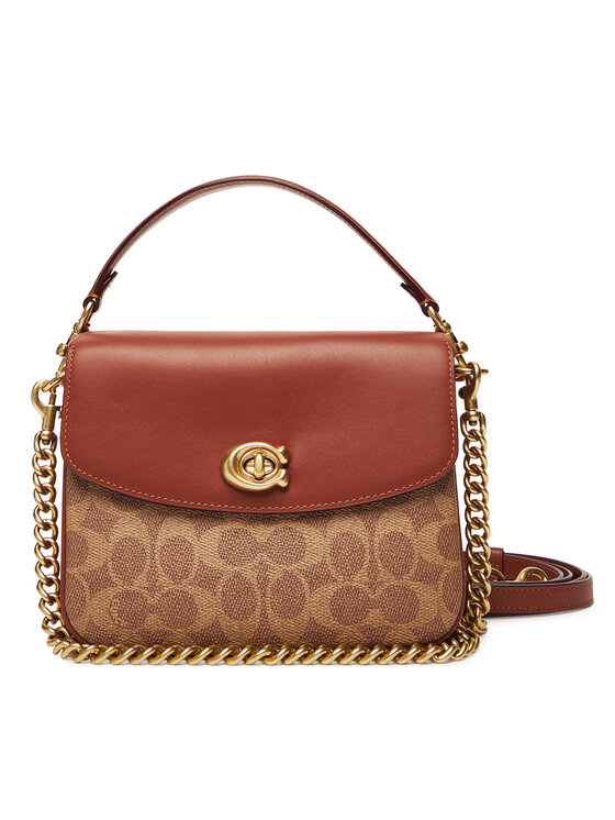 Coach Дамска чанта CV436 Кафяв цвят на ниска цена