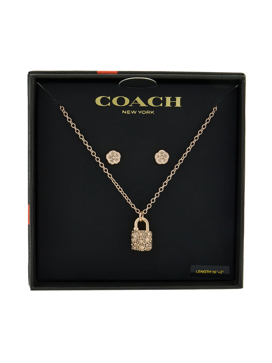 Coach Комплект колие и обеци 37541360 Розово злато цвят на ниска цена