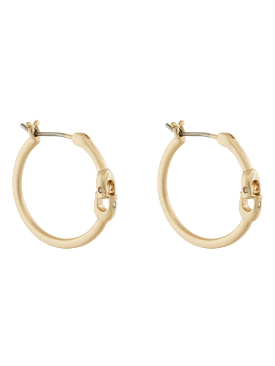 Coach Обици Signature Hoop Earrings 37408160GLD710 Златист цвят на ниска цена
