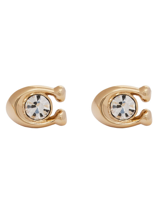 Coach Обици Signature Stone Stud Earrings 37440614GLD110 Златист цвят на ниска цена