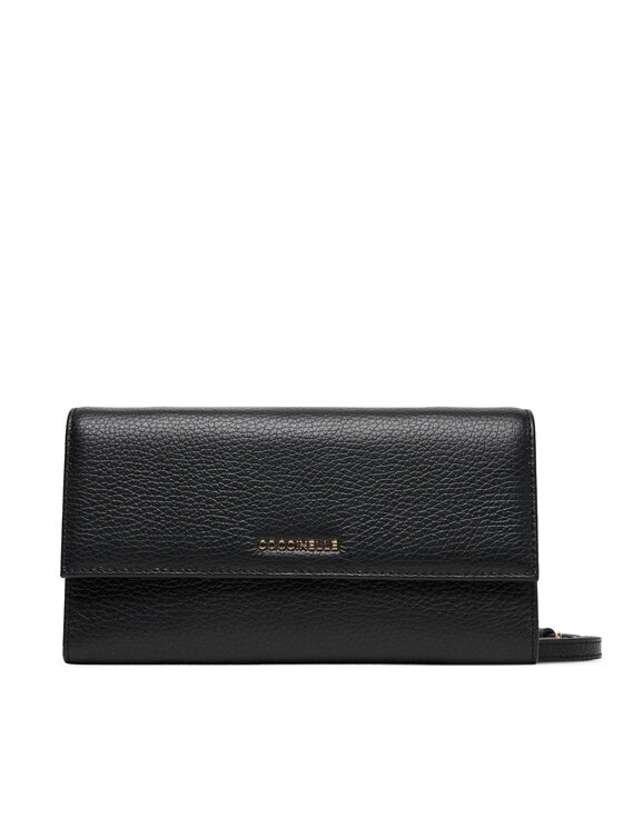 Coccinelle Дамска чанта Mw5 Metallic Soft E2 MW5 18 27 01 Черен цвят на ниска цена