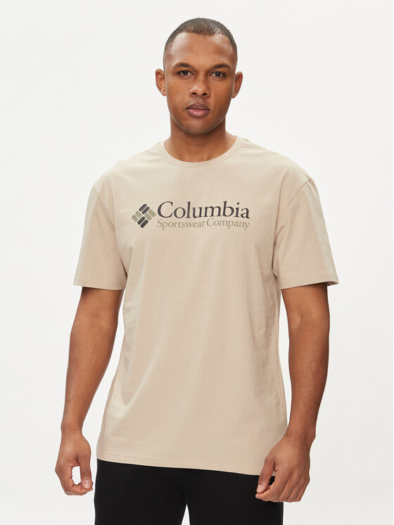 Columbia Тишърт Csc Basic Logo™ 1680053 Кафяв Regular Fit цвят на ниска цена