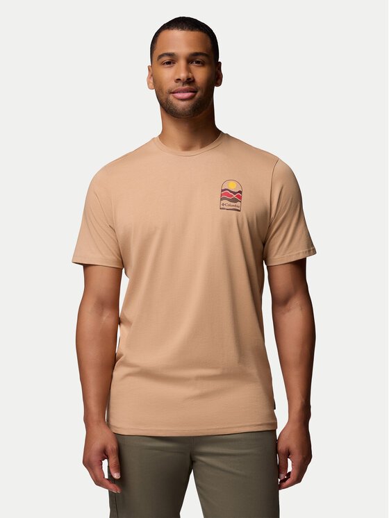 Columbia Тишърт Explorers Canyon™ 2036451 Бежов Regular Fit цвят на ниска цена