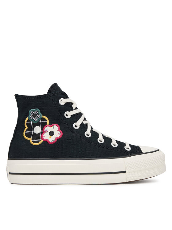 Converse Кецове Chuck Taylor All Star Lift Platform Floral Patchwork A15534C Черен цвят на ниска цена