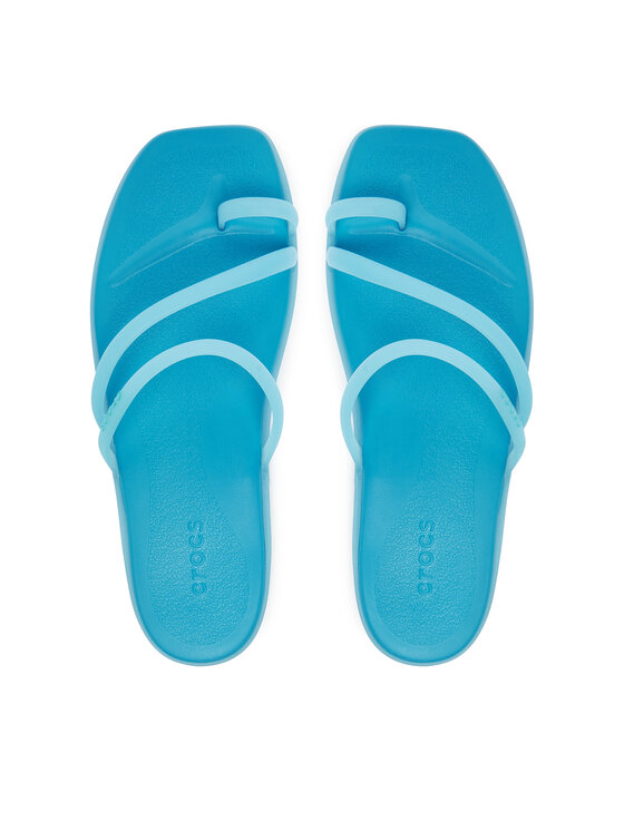 Crocs Джапанки Miami Frosted Toe Loop 211253 Син цвят на ниска цена