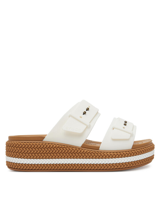 Crocs Чехли Brooklyn Woven Buckle 209978 Бял цвят на ниска цена