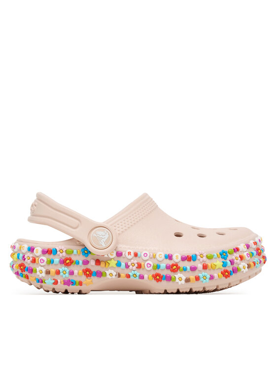 Crocs Чехли Classic Beaded Band Clog 211627 Бежов цвят на ниска цена