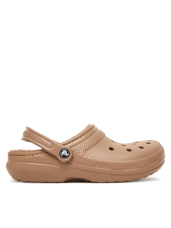 Crocs Чехли Classic Lined Clog 203591 Кафяв цвят на ниска цена