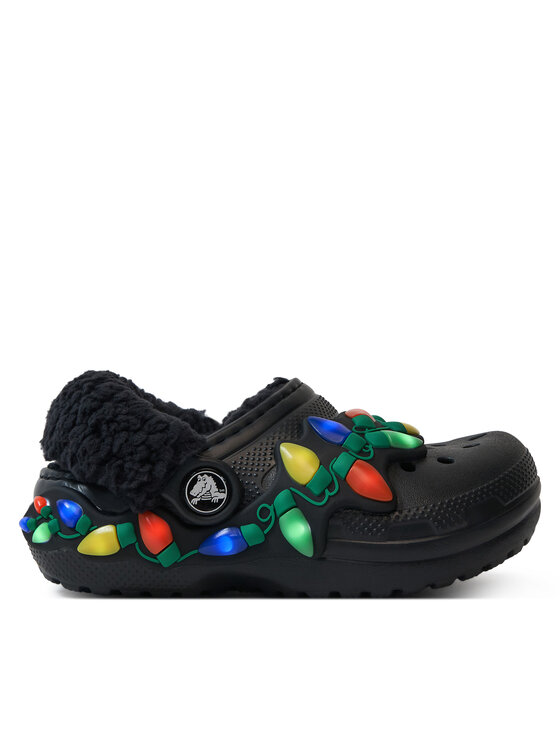Crocs Чехли Classic Lined Holiday Lights Cgt 212027 Черен цвят на ниска цена
