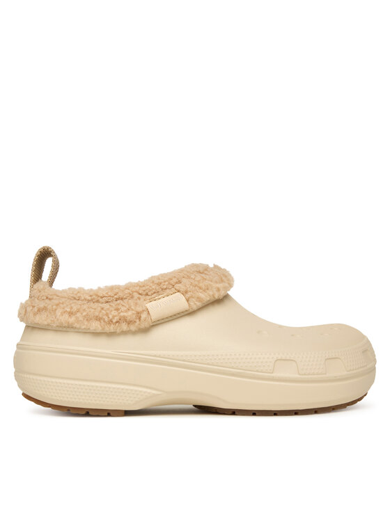 Crocs Чехли Classic Lined Shorty 211380 Екрю цвят на ниска цена