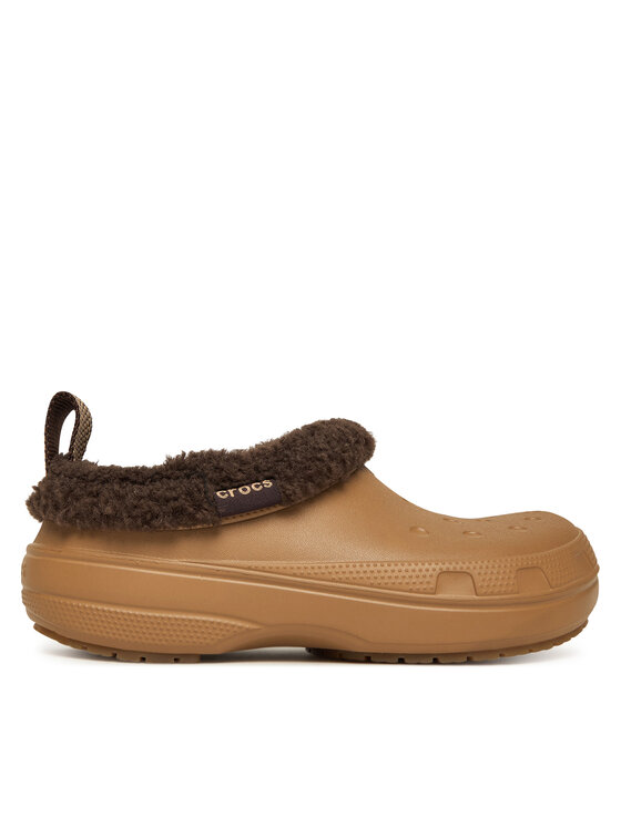 Crocs Чехли Classic Lined Shorty 211380 Кафяв цвят на ниска цена
