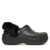 Crocs Чехли Classic Platform Fuzz Lined Clog 212854 Черен цвят на ниска цена
