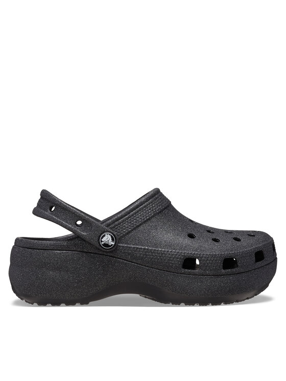 Crocs Чехли Classic Platform Glitter Clog W 207241 Черен цвят на ниска цена