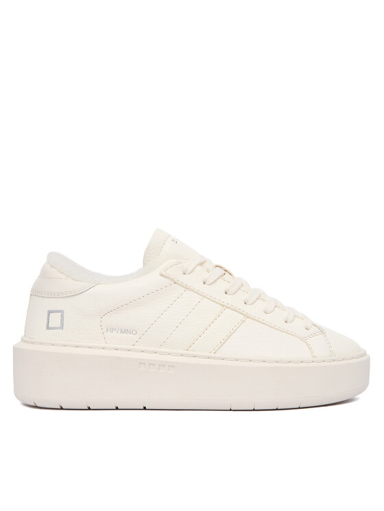 D.A.T.E. Сникърси Hill Low Fur Platform W431-HPF-MN Екрю цвят на ниска цена