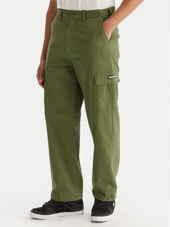 DC Shoes Карго панталони Worker Baggy Chino Cargo EDYNP03170 Зелен Relaxed Fit цвят на ниска цена