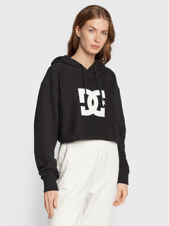 DC Shoes Суитшърт ADJFT03028 Черен Relaxed Fit цвят на ниска цена