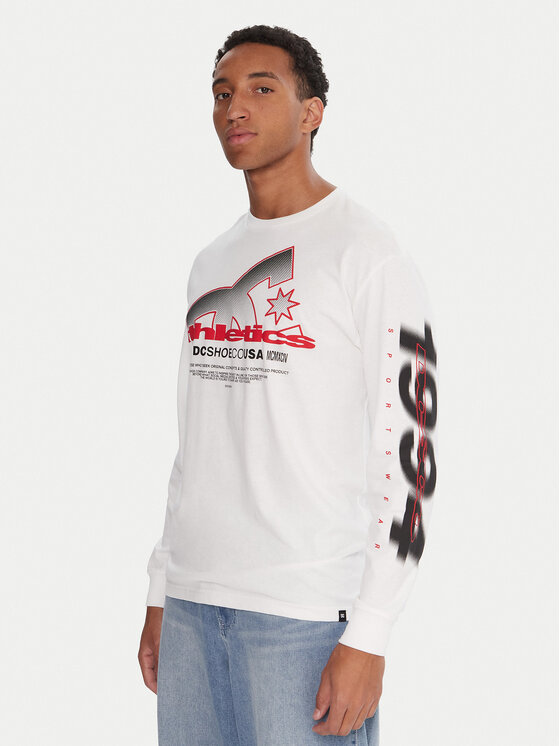 DC Shoes Тениска с дълъг ръкав Slathletic EDYZT04357 Бял Heritage Fit цвят на ниска цена