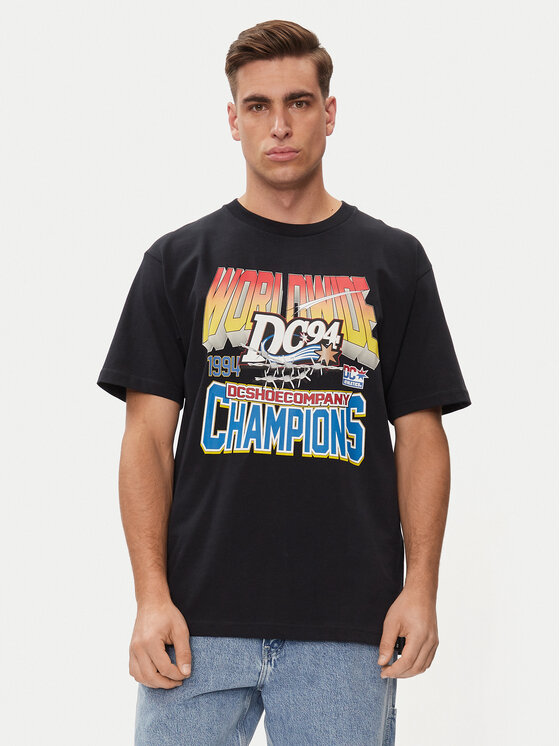 DC Shoes Тишърт 94 Champs Hss ADYZT05343 Черен Regular Fit цвят на ниска цена