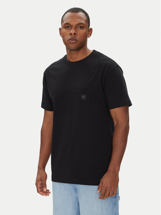 DC Shoes Тишърт ADYKT03246 Черен Regular Fit цвят на ниска цена