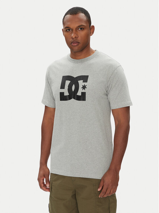 DC Shoes Тишърт ADYZT05373 Сив Regular Fit цвят на ниска цена