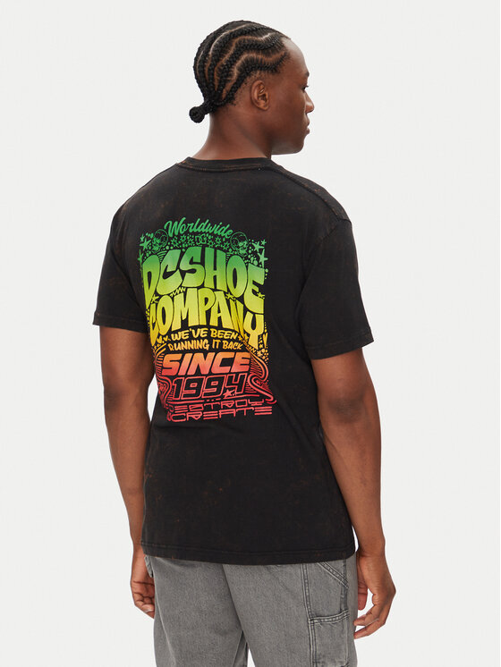 DC Shoes Тишърт ADYZT05450 Черен Heritage Fit цвят на ниска цена