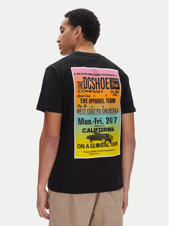 DC Shoes Тишърт ADYZT05455 Черен Heritage Fit цвят на ниска цена