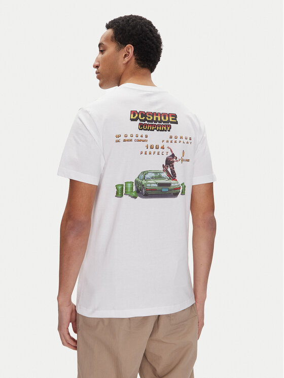 DC Shoes Тишърт ADYZT05457 Бял Heritage Fit цвят на ниска цена