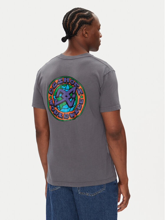 DC Shoes Тишърт ADYZT05458 Сив Heritage Fit цвят на ниска цена