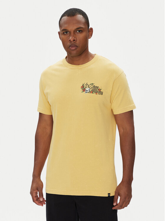 DC Shoes Тишърт ADYZT05460 Жълт Regular Fit цвят на ниска цена