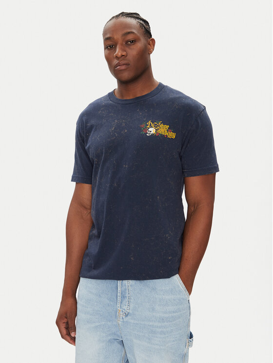 DC Shoes Тишърт ADYZT05460 Тъмносин Heritage Fit цвят на ниска цена