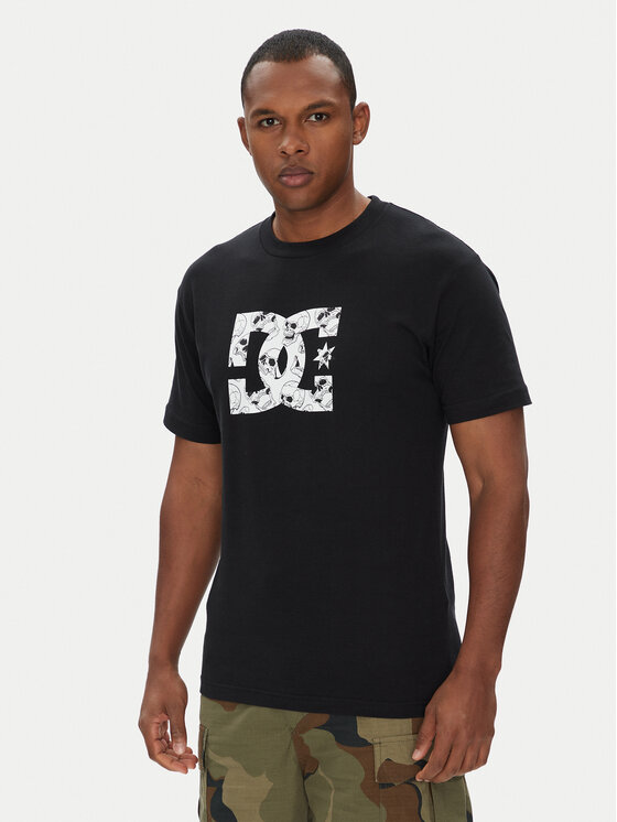 DC Shoes Тишърт ADYZT05461 KVJ0 Черен Regular Fit цвят на ниска цена
