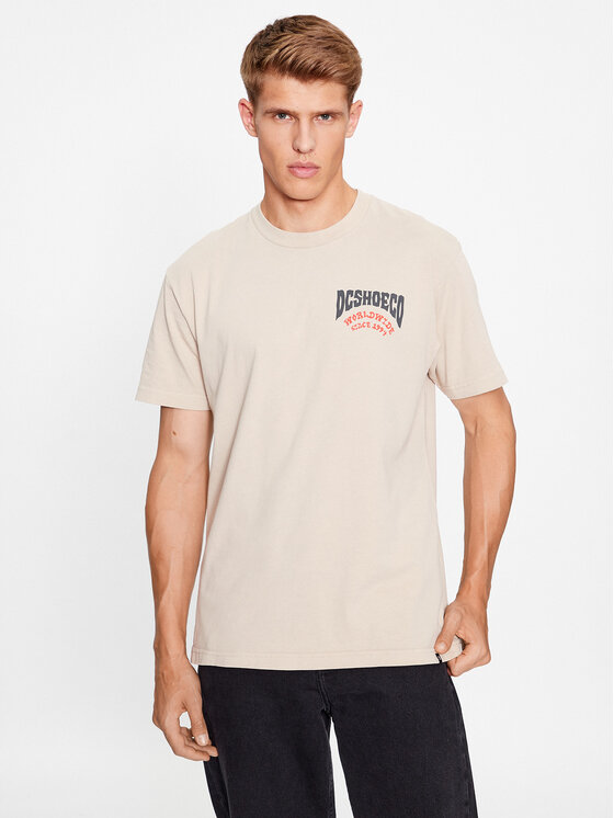 DC Shoes Тишърт Defiant Tees ADYZT05309 Бежов Regular Fit цвят на ниска цена