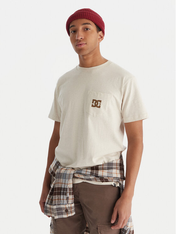 DC Shoes Тишърт Star Pocket ADYZT05377 Бежов Regular Fit цвят на ниска цена