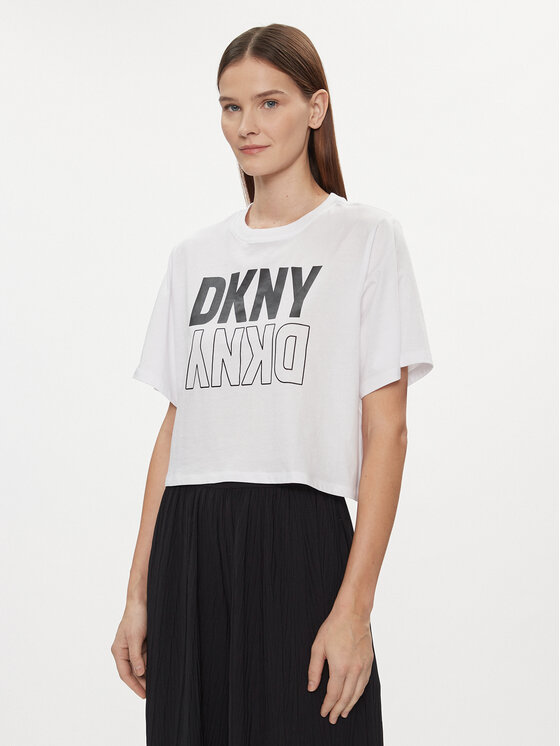 DKNY Sport Тишърт DP2T8559 Бял Relaxed Fit цвят на ниска цена