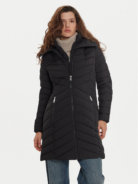 DKNY Зимно яке DLEMPN46 Черен Slim Fit цвят на ниска цена