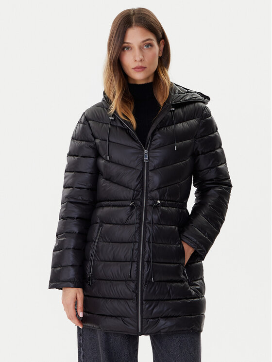 DKNY Зимно яке DLEMPV38 Черен Slim Fit цвят на ниска цена