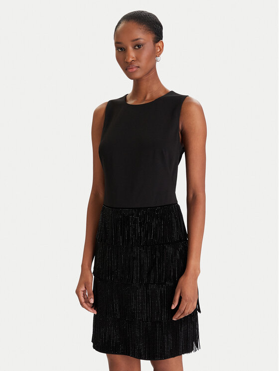 DKNY Коктейлна рокля DD5I1B50 Черен Slim Fit цвят на ниска цена