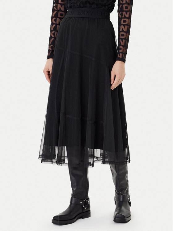 DKNY Миди пола P5GG7CMD Черен Regular Fit цвят на ниска цена