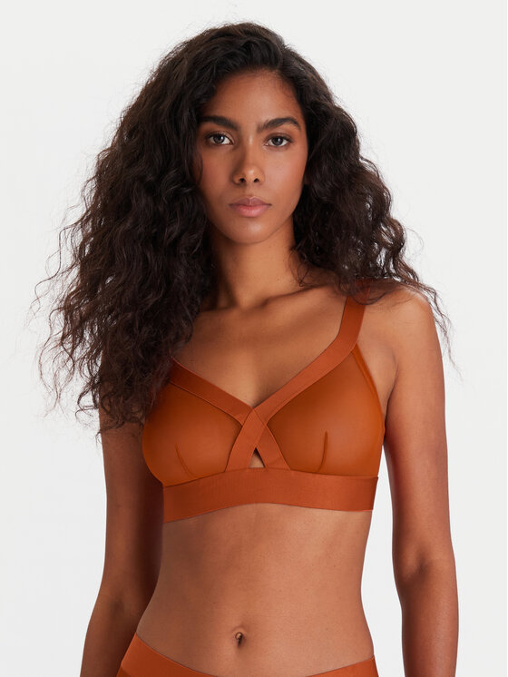 DKNY Сутиен без банели DK4084 Кафяв цвят на ниска цена