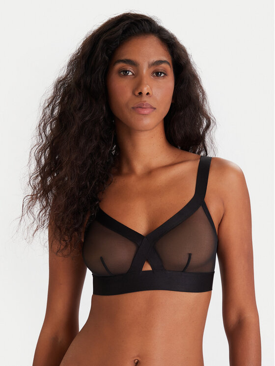 DKNY Сутиен без банели DK4084 Черен цвят на ниска цена