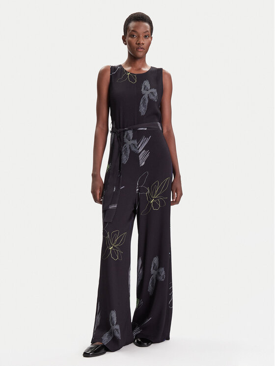 Desigual Гащеризон Art Floral 25WWPW04 Черен Regular Fit цвят на ниска цена