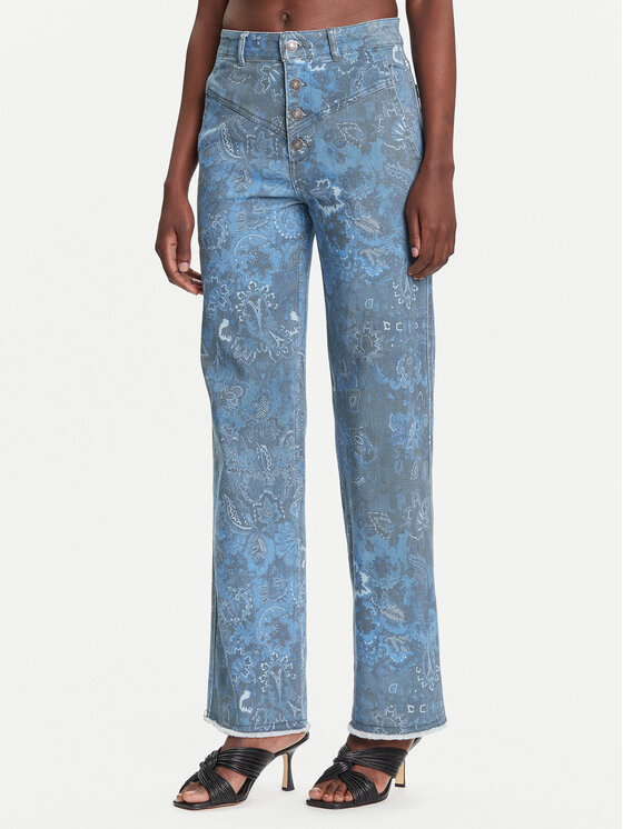 Desigual Дънки Pasley 25WWPW01 Син Straight Fit цвят на ниска цена